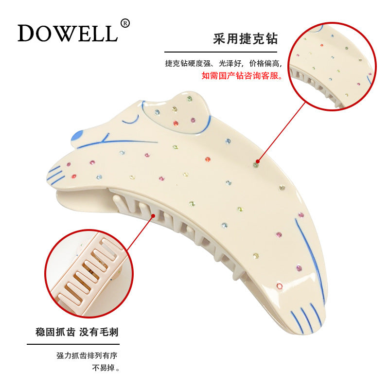 Wholesale Autumn/Winter Cute Puppy Shaped Color Diamond Acetate Hair Clip