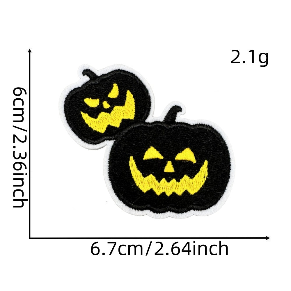 Wholesale Polyester Iron On Embroidered Patches  Pumpkin Ghost Black Series Home Decor Accent
