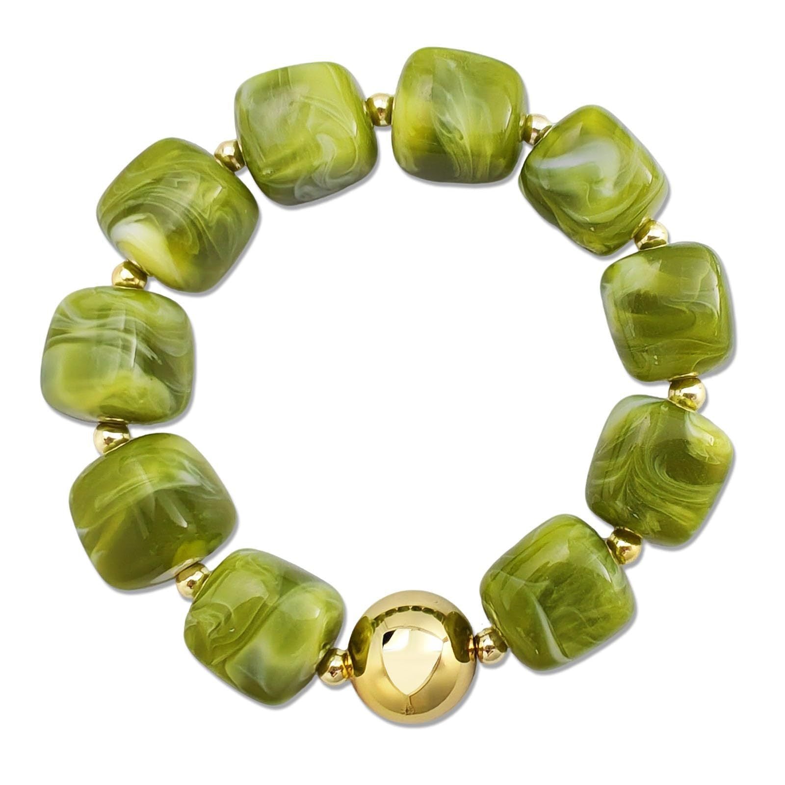 Wholesale Dopamine Style Colorful Resin Bead Stretch Bracelet Summer Beach Jewelry Accessory Gift Boutique Resale