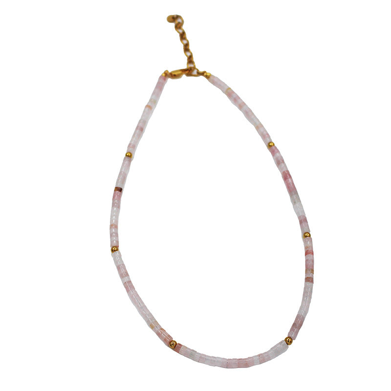 Wholesale Natural Colored Stones Hand Beaded Semi Precious Stones Multicolor Stackable Necklaces