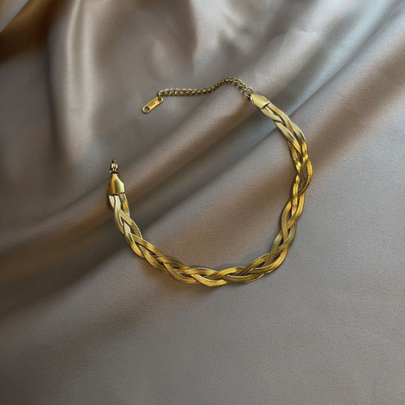 Wholesale Titanium Steel Creative Braided Twist Snake Bone Chain Bracelet