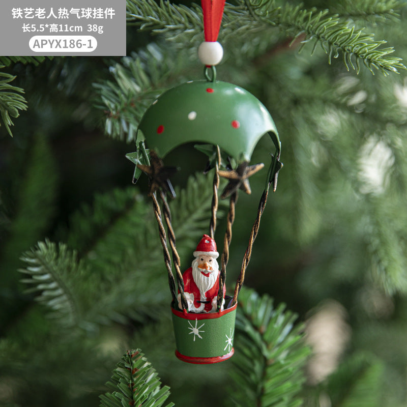 Wholesale Iron Christmas Hot Air Balloon Parachute Christmas Tree Ornament