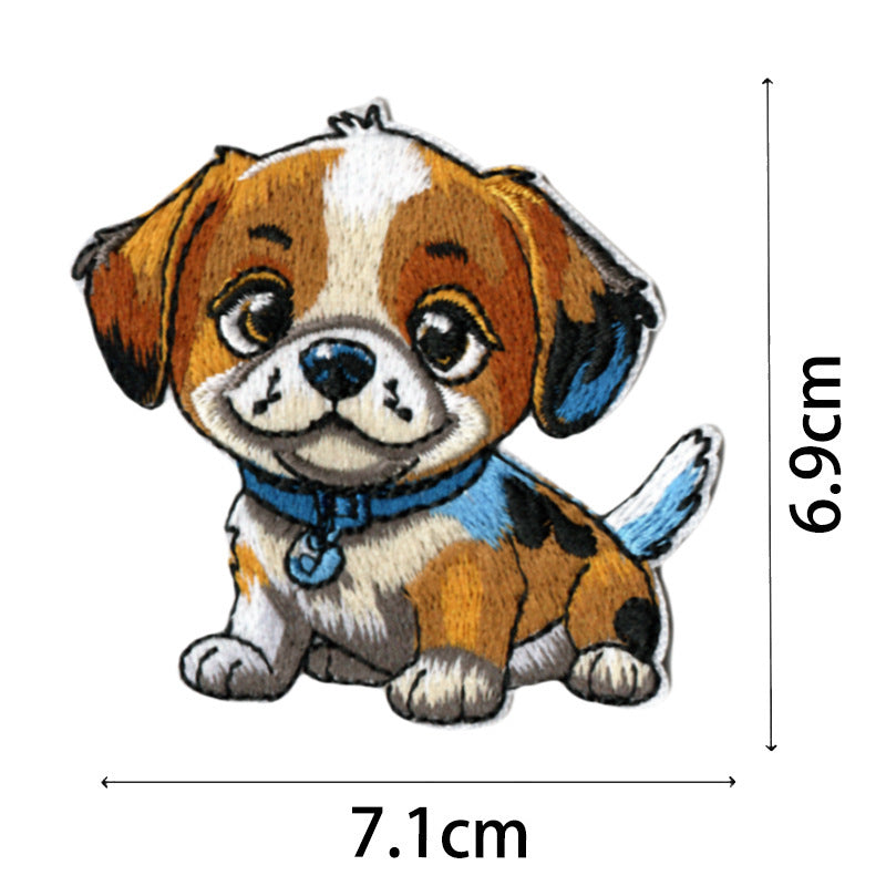 Wholesale Cartoon Puppy Embroidered Patches Set Of 9 Cute Applique Badges For Coats Fashion Accessory Gift