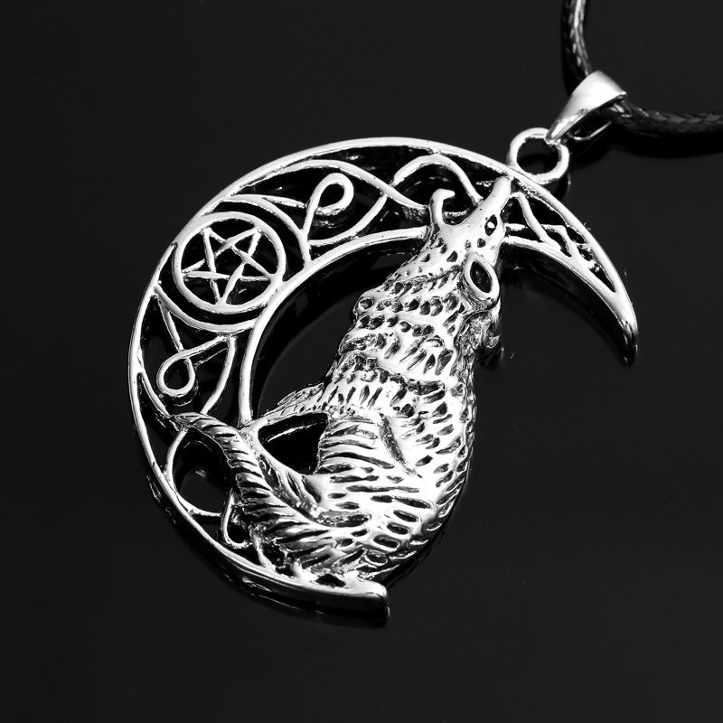 Wholesale Retro Domineering Crown Tag Necklace