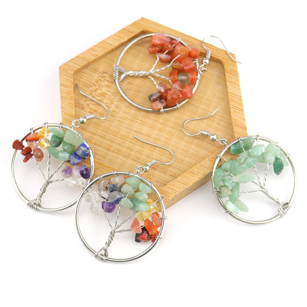 Wholesale Natural stone colorful stone earrings