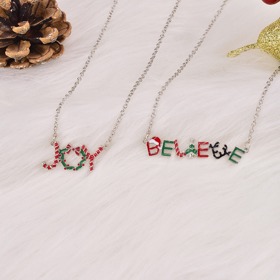 Wholesale Christmas letter necklace