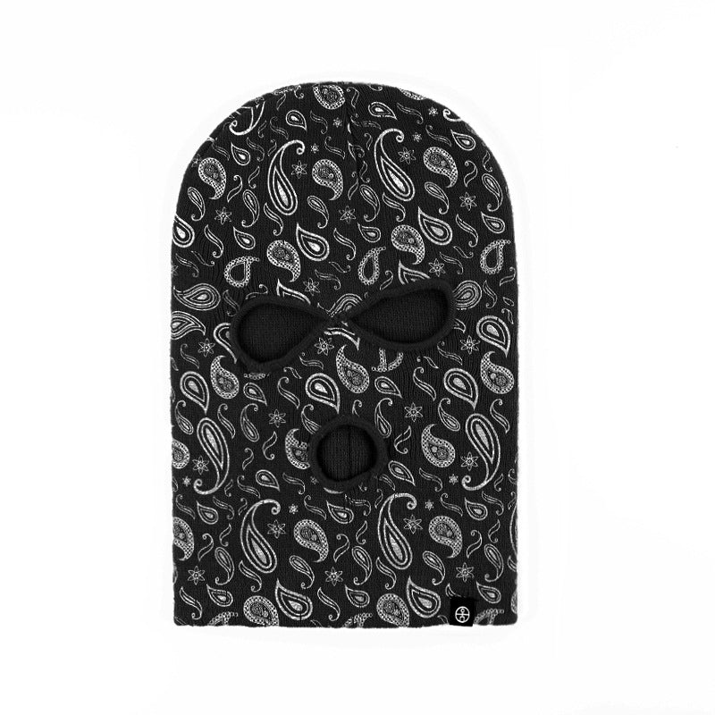 Wholesale Warm Knitted Hat Cashew Flower Three Hole Ear Protection Coldproof Cycling Mask