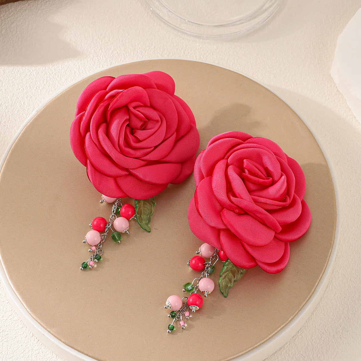 Wholesale Multi colored flower Valentine' s Day earrings