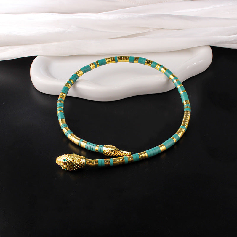 Wholesale  Shape Snake  Sense Adjustable Snake Bone  Alloy Necklace