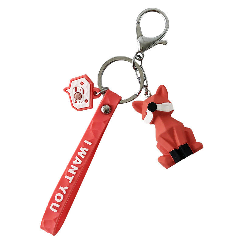 Wholesale 10PCS Geometric Faceted Animal Silicone Keychain