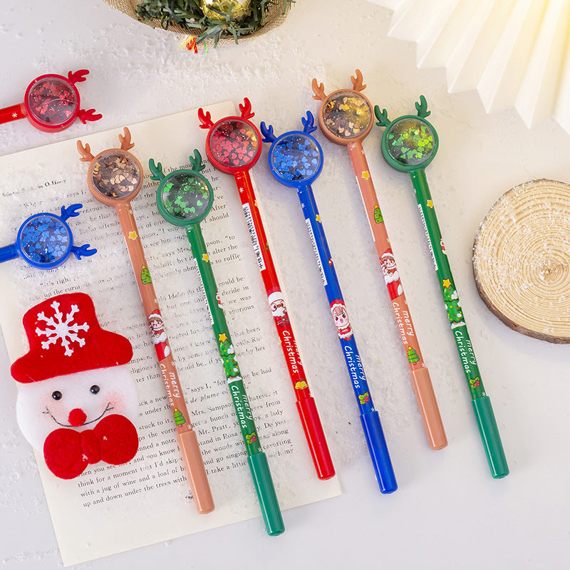 Wholesale Plastic Christmas Glitter Antler Creative Rollerball Pen