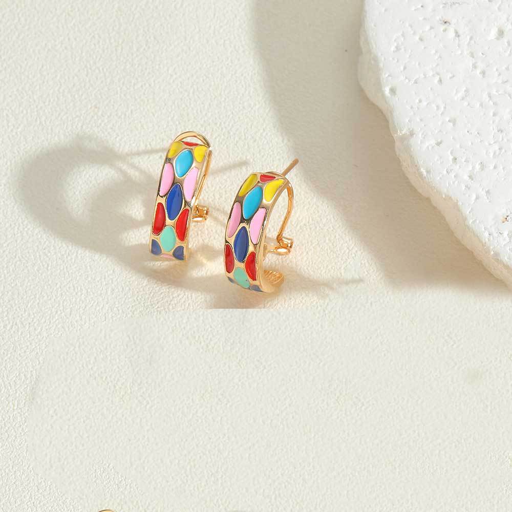 Wholesale Dripping Love Vintage Copper Plated 14K Real Gold Earrings