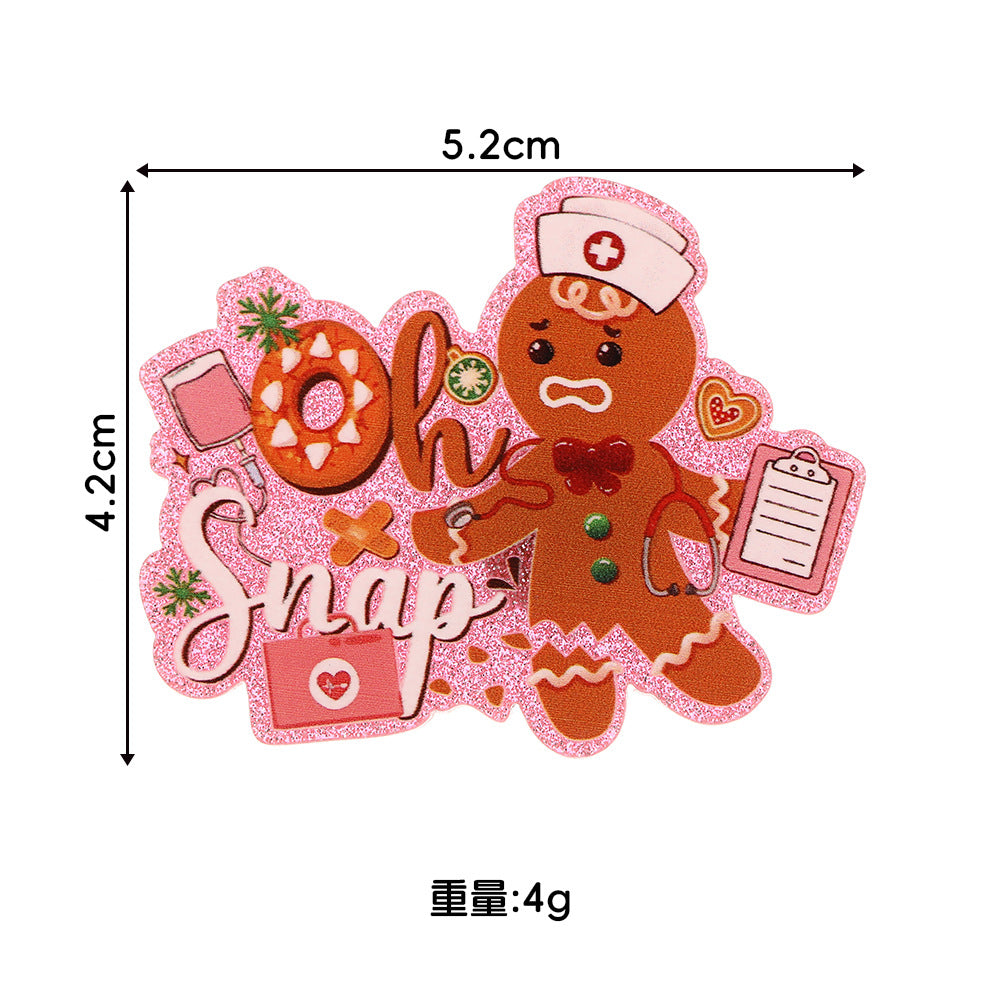 Wholesale 10pcs Colorful Christmas cartoon Acrylic Flatback