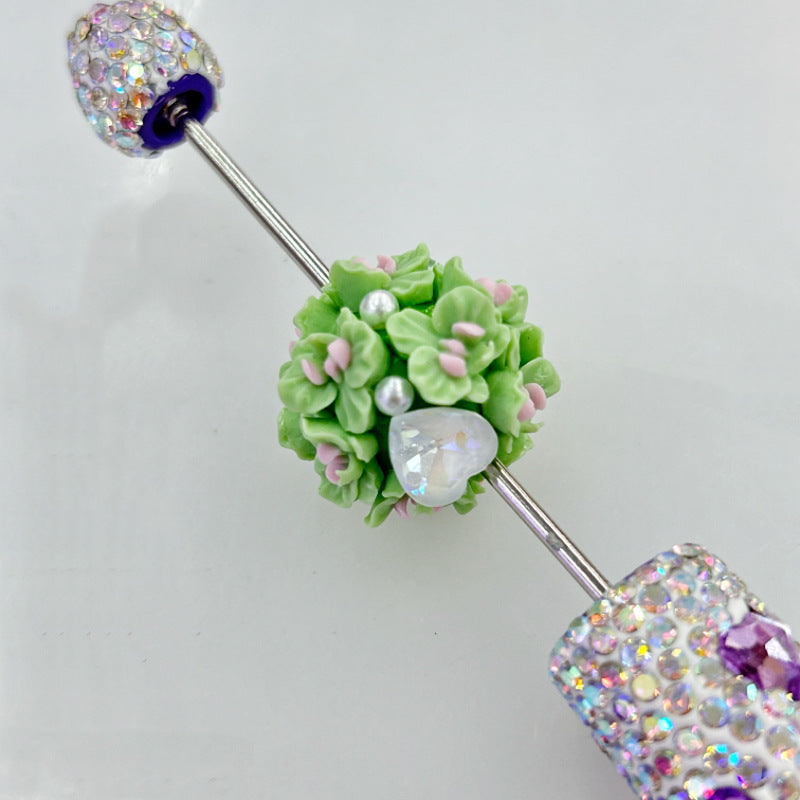 Wholesale 20pcs clay flower balls heart-shaped pentagram beads