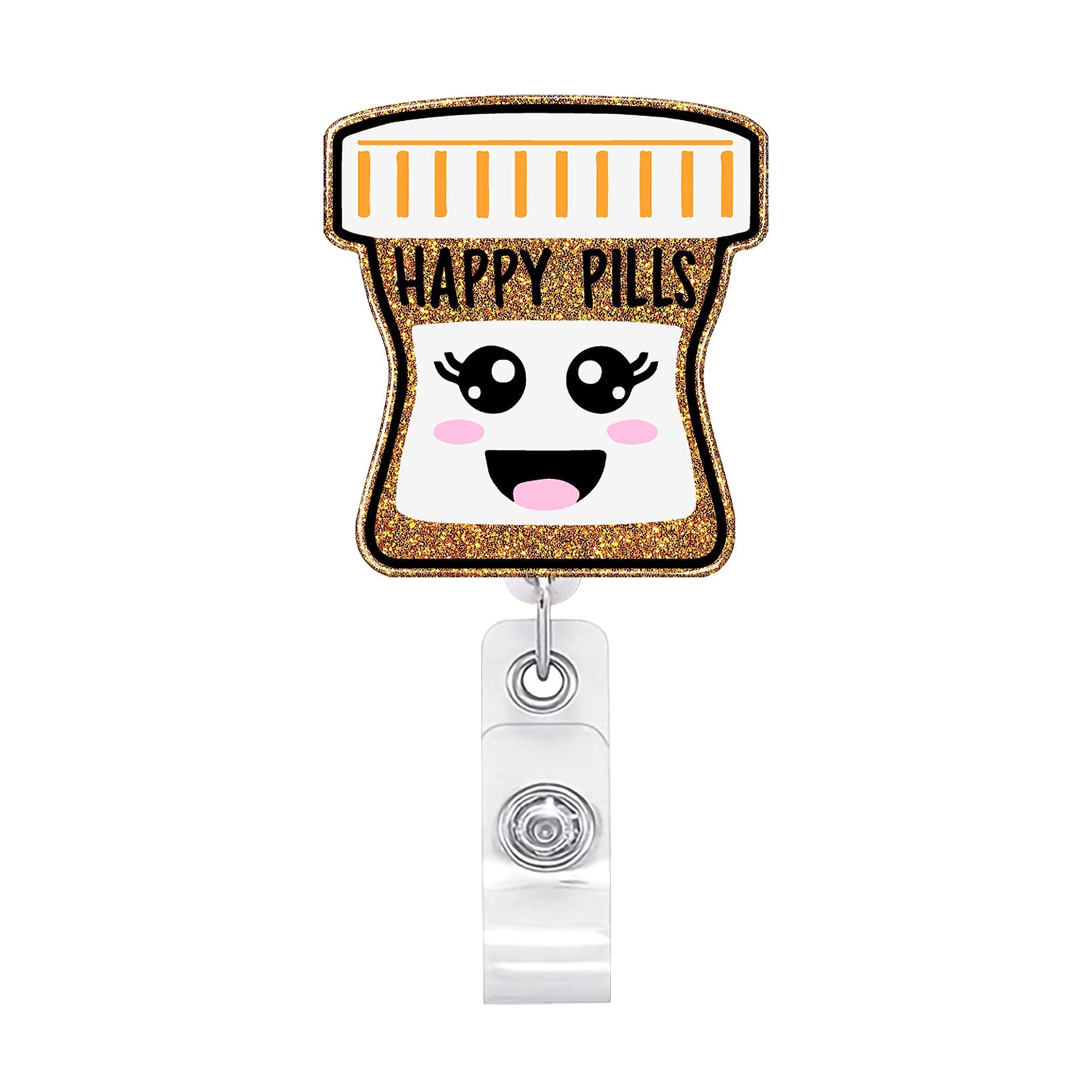 Wholesale Apple Acrylic Easy Pull ID Retractable Keychain