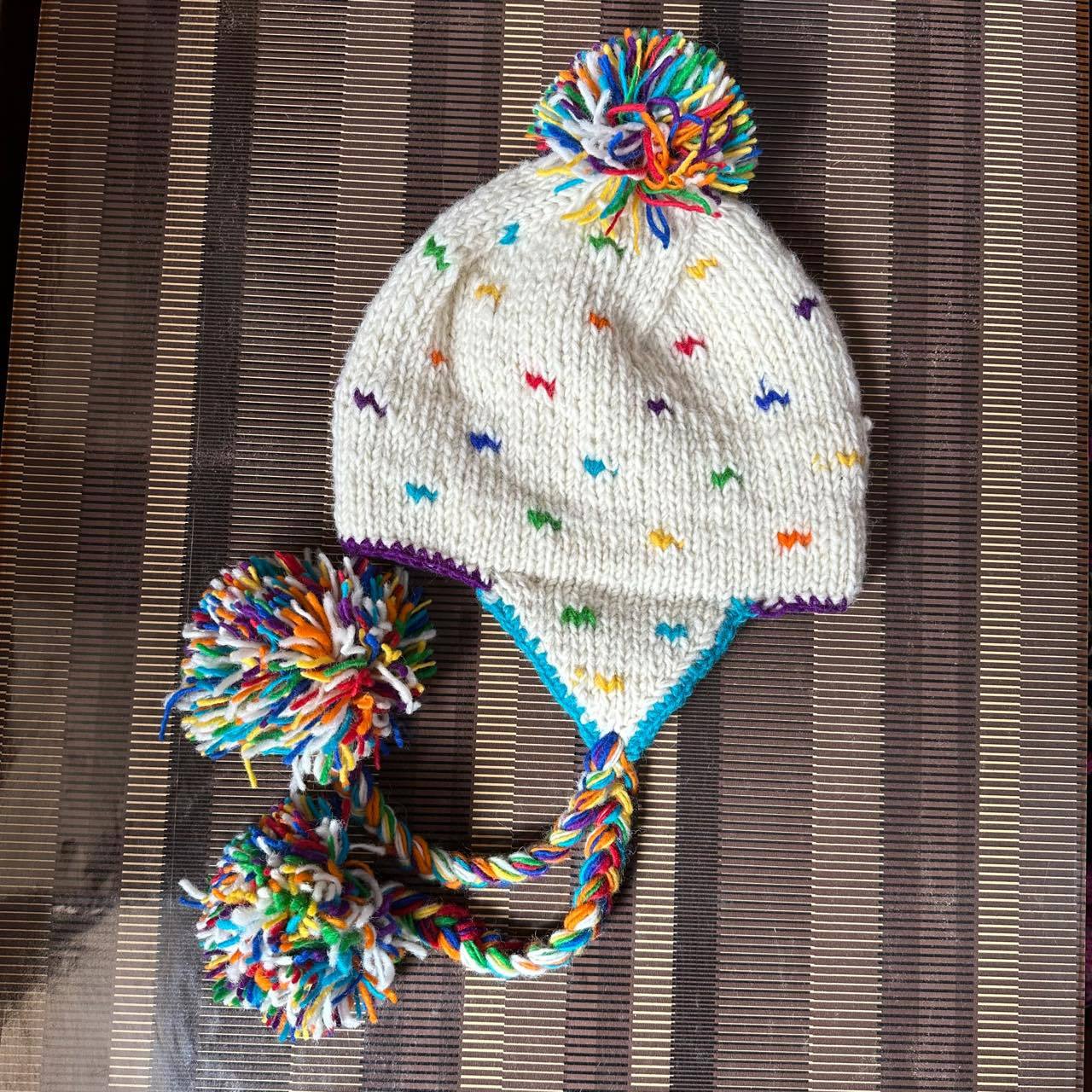 Wholesale Wool Warm Rainbow Plus Velvet Thick Earmuffs Beanie