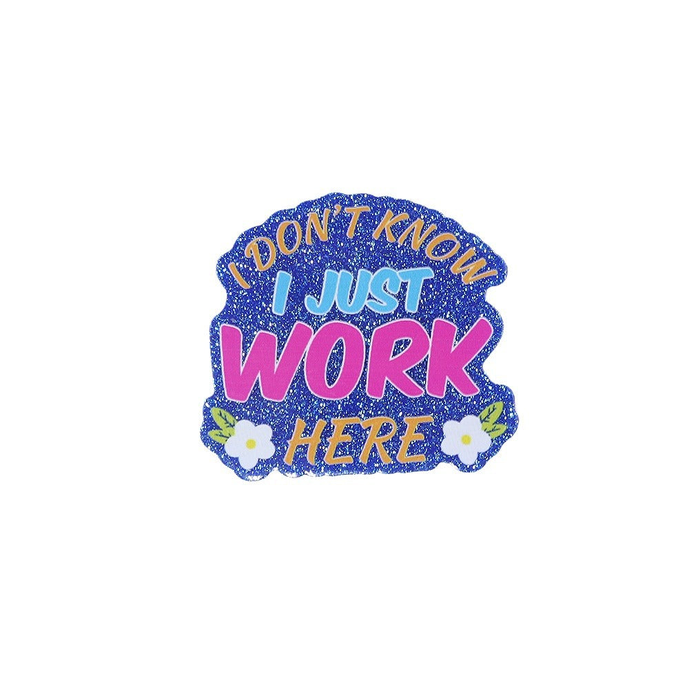 Wholesale   10pcs  New loose powder cross-border cartoon letter drink love bag j05ewelry acrylic pin DIY patch accessories