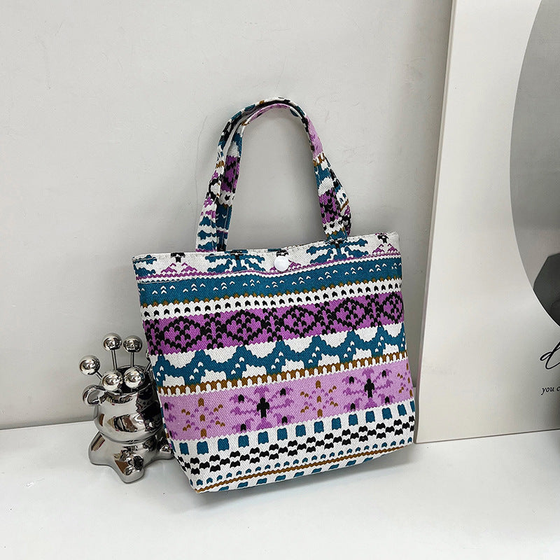 Wholesale Ethnic Style Large Capacity Printing Canvas Shoulder Bag