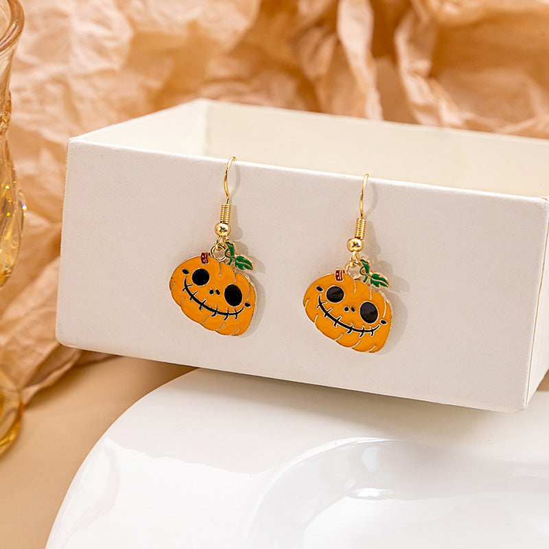 Wholesale Halloween Bat Pumpkin Funny Horror Skull Eye Earrings