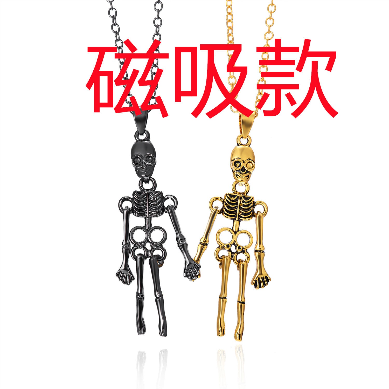 Wholesale Retro Skull Ghost Necklace Hand Skull Pendant Couple Necklace Jewelry