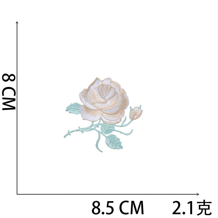 Wholesale Polyester Iron On Embroidery Patch Butterfly Floral Design For Clothing Decorative DIY Craft Supply
