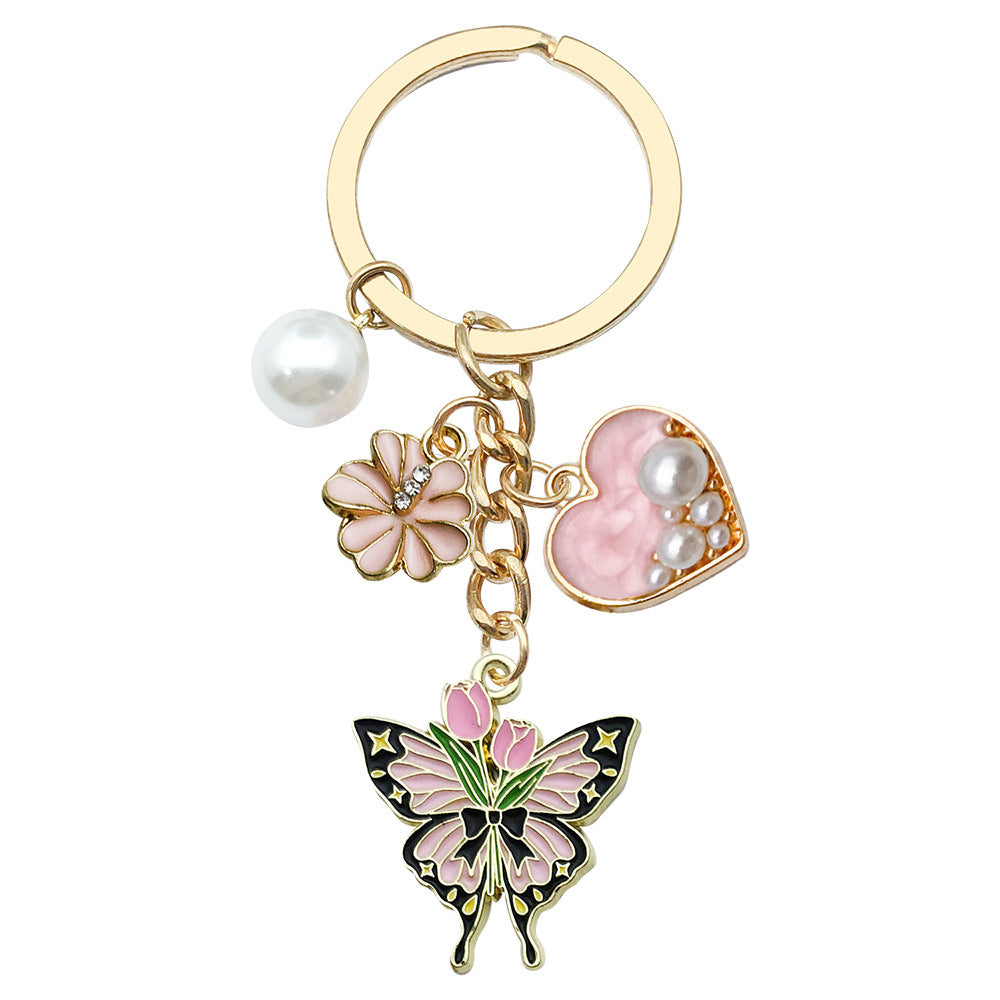 Wholesale Colorful butterfly metal keychain