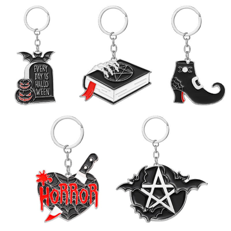 Wholesale 100pcs/pack Pentagram Bat Zinc Alloy Keychains