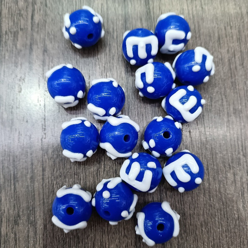 Wholesale 200pcs Hand-painted round beads DIY letters cake beads