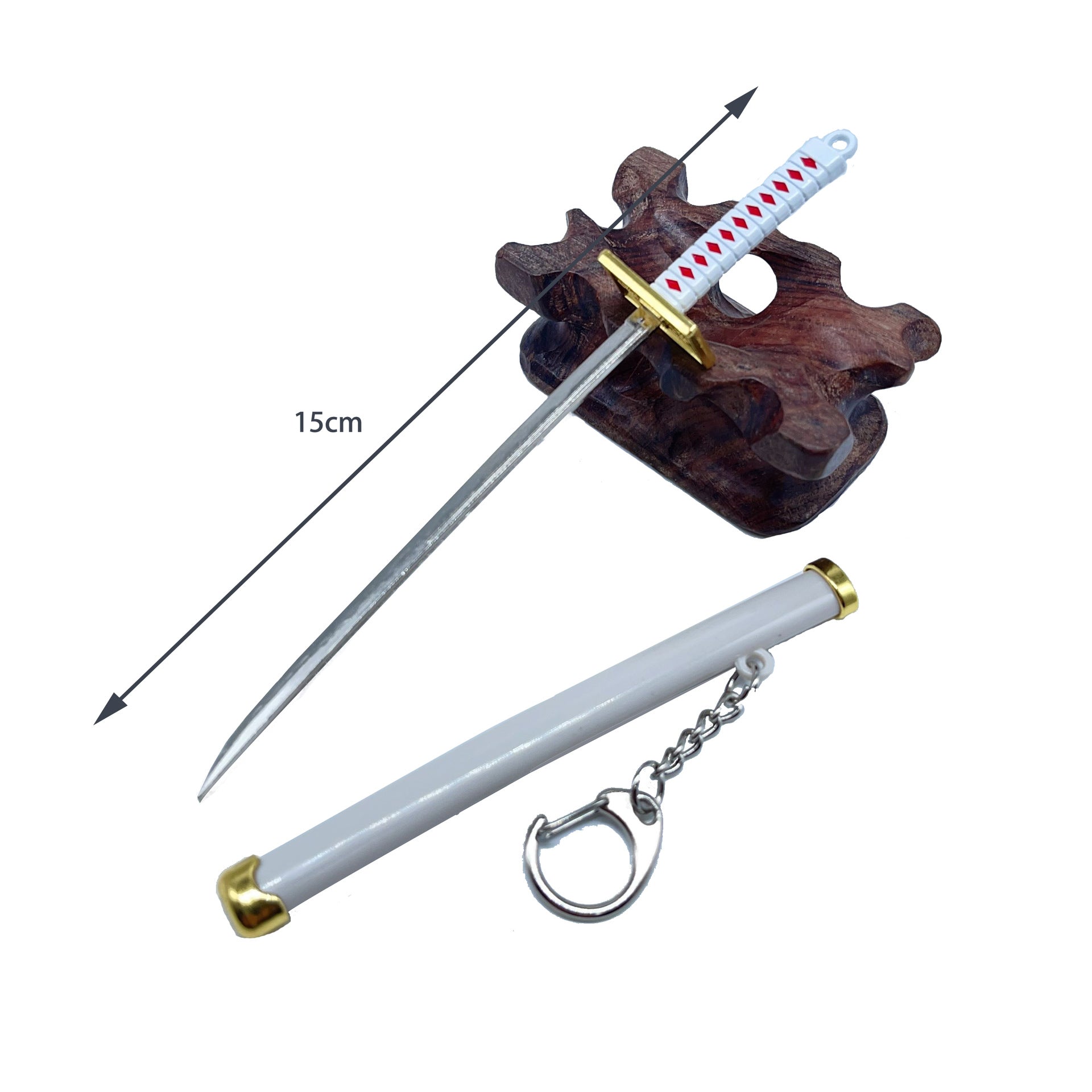 Wholesale One Piece Zoro Snow Knife Buckle Three Sword Style Scabbard Weapon Model Keychain