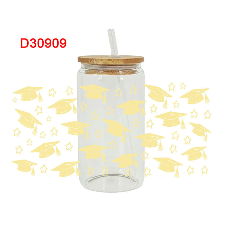 Wholesale Balloon-shaped academic cap graduation series 16oz Cup UV DTF Wraps
