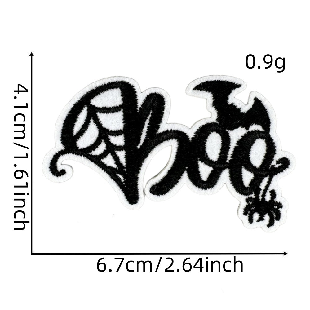 Wholesale Polyester Iron On Embroidered Patches  Pumpkin Ghost Black Series Home Decor Accent