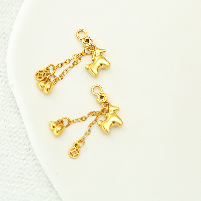 Wholesale Golden copper coin pony Pendant