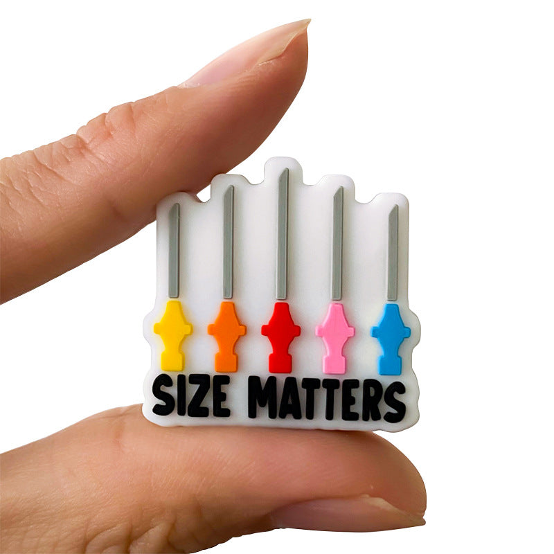 Wholesale 10pcs Thermometer Image Silicone SIZE English Accessories Nipple Chain Beads