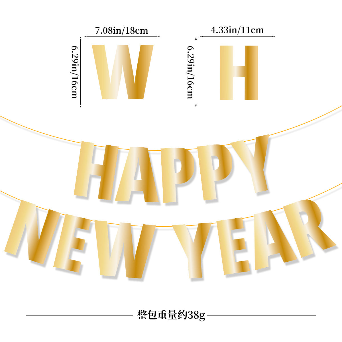 Wholesale 2024 Paper New Year Happy Banner