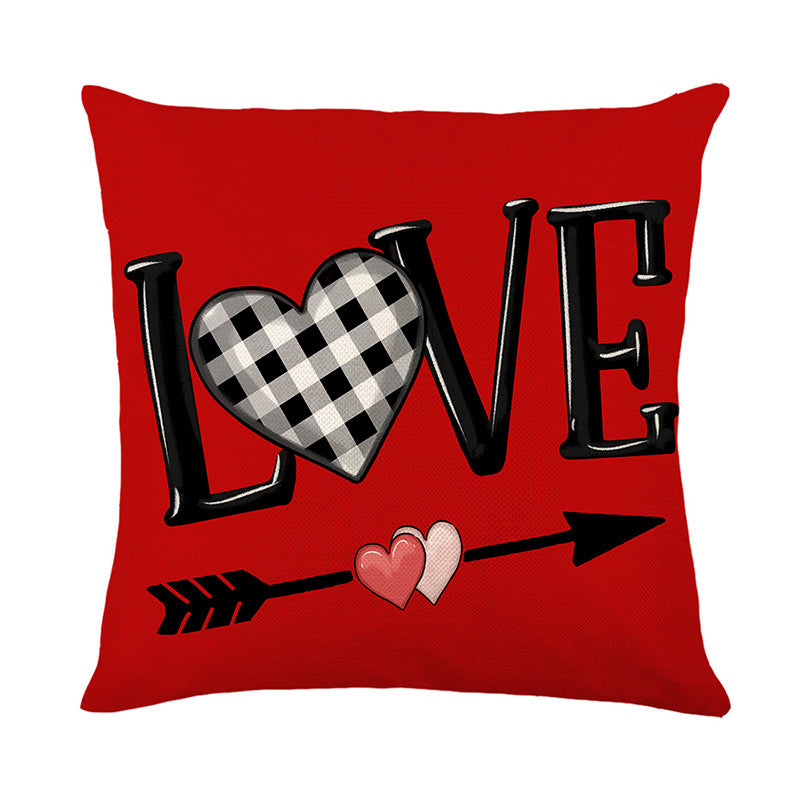 Wholesale Valentine's Day Red Love Printed Polyester Pillow Cover