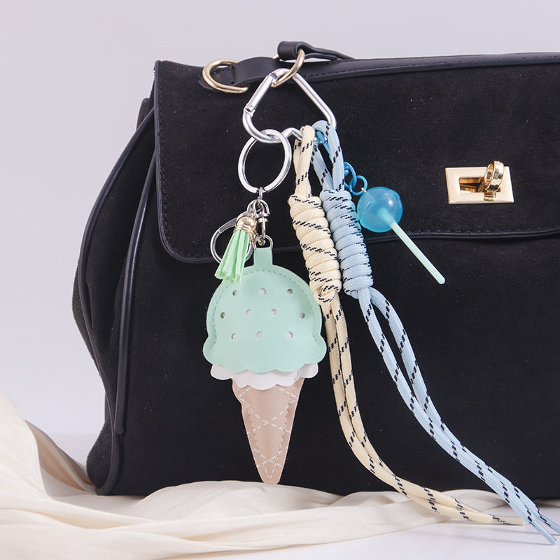 Wholesale Ice cream pendant mini lollipop bag charm