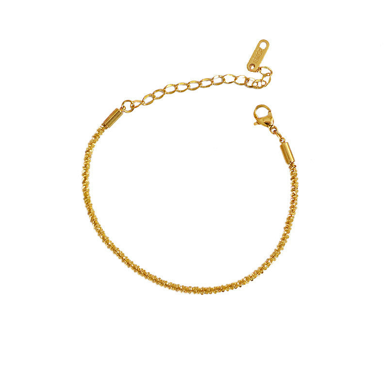 Wholesale Sparkling Twist Chain Titanium Steel 18K Gold Bracelet