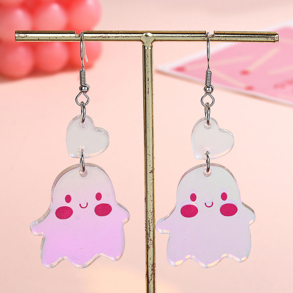 Wholesale Easter Rainbow Easter Egg Rabbit Ghost Acrylic Earrings