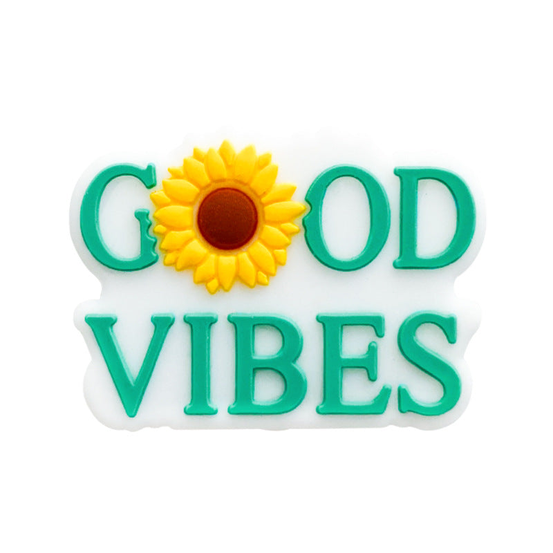 Wholesale 10PCS Good Vibes Silicone Cartoon Beads