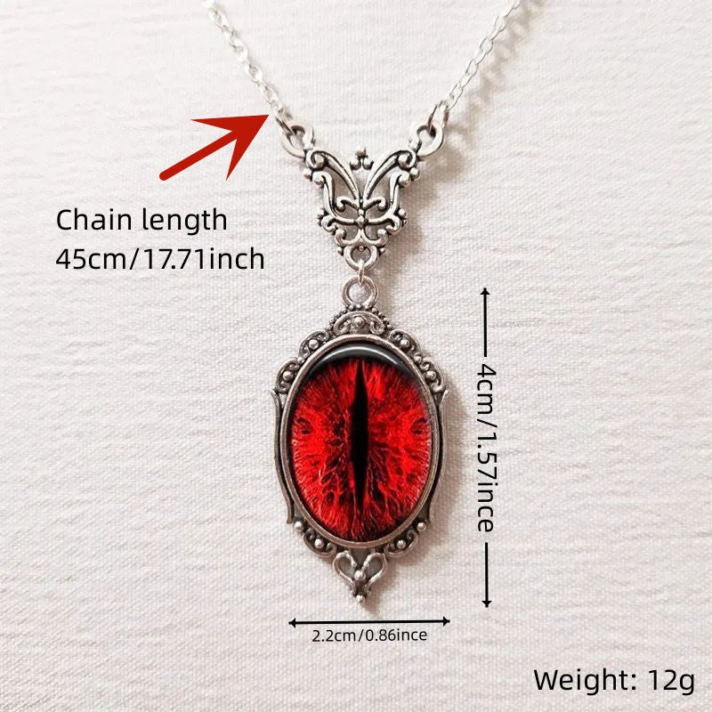 Wholesale Gothic blood cat eye vampire relief vintage necklace