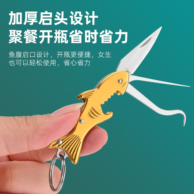 Wholesale Stainless Steel Toothpick Knife for Picking Teeth Portable Multifunctional Keychain