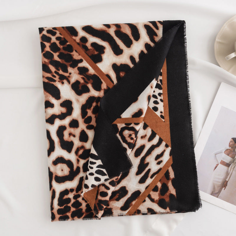 Wholesale Leopard Print Soft and Warm Cashmere Printed Scarf