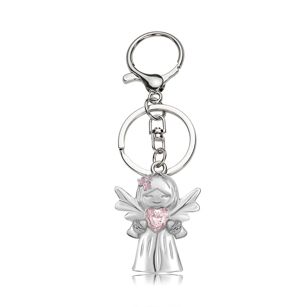Wholesale  Smile Guardian Angel Jewelry Zircon  Love Alloy Keychain