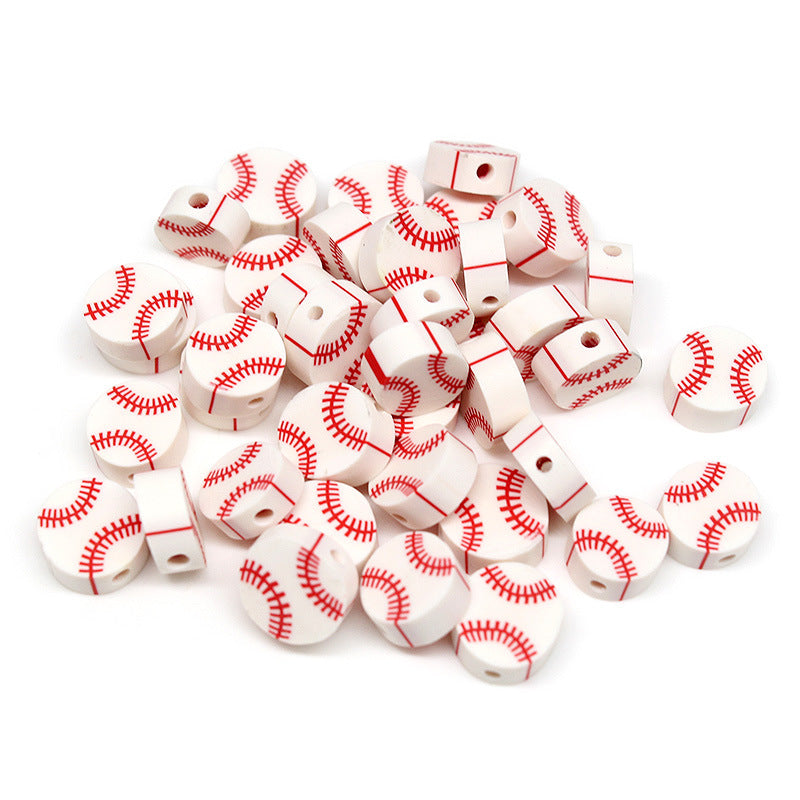 Wholesale 1000pcs/pack Sports Colorful Soccer Soft Pottery Beads