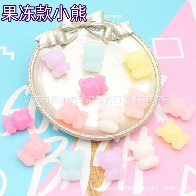 Wholesale 10pcsColorful 17mm bear straight hole loose beads DIY beads