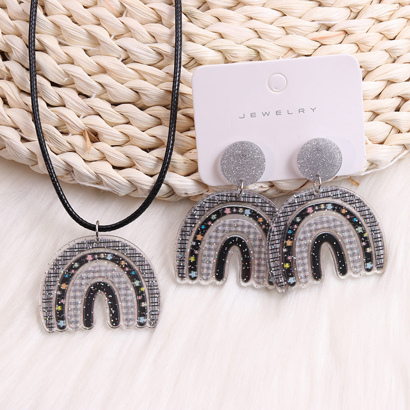 Wholesale Rainbow Fragmented Acrylic Earrings