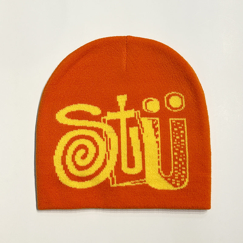 Wholesale Autumn and Winter Dopamine Letter Wool Knitted Hat