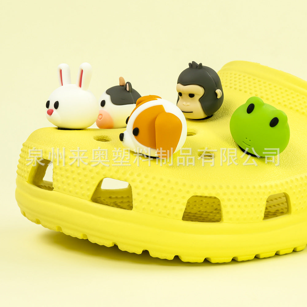 Wholesale 5pcs Cute cartoon animal garden 3D hole shoes decorative accessories
