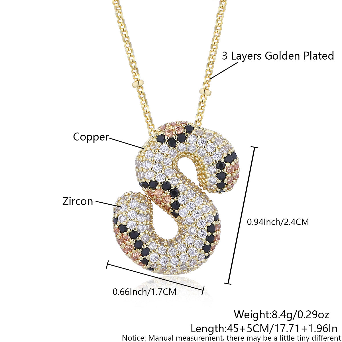 Wholesale Leopard Print Letter Necklace Copper Plated Real Gold Full Diamond Zircon Necklace Fashion English Letter Necklace Women