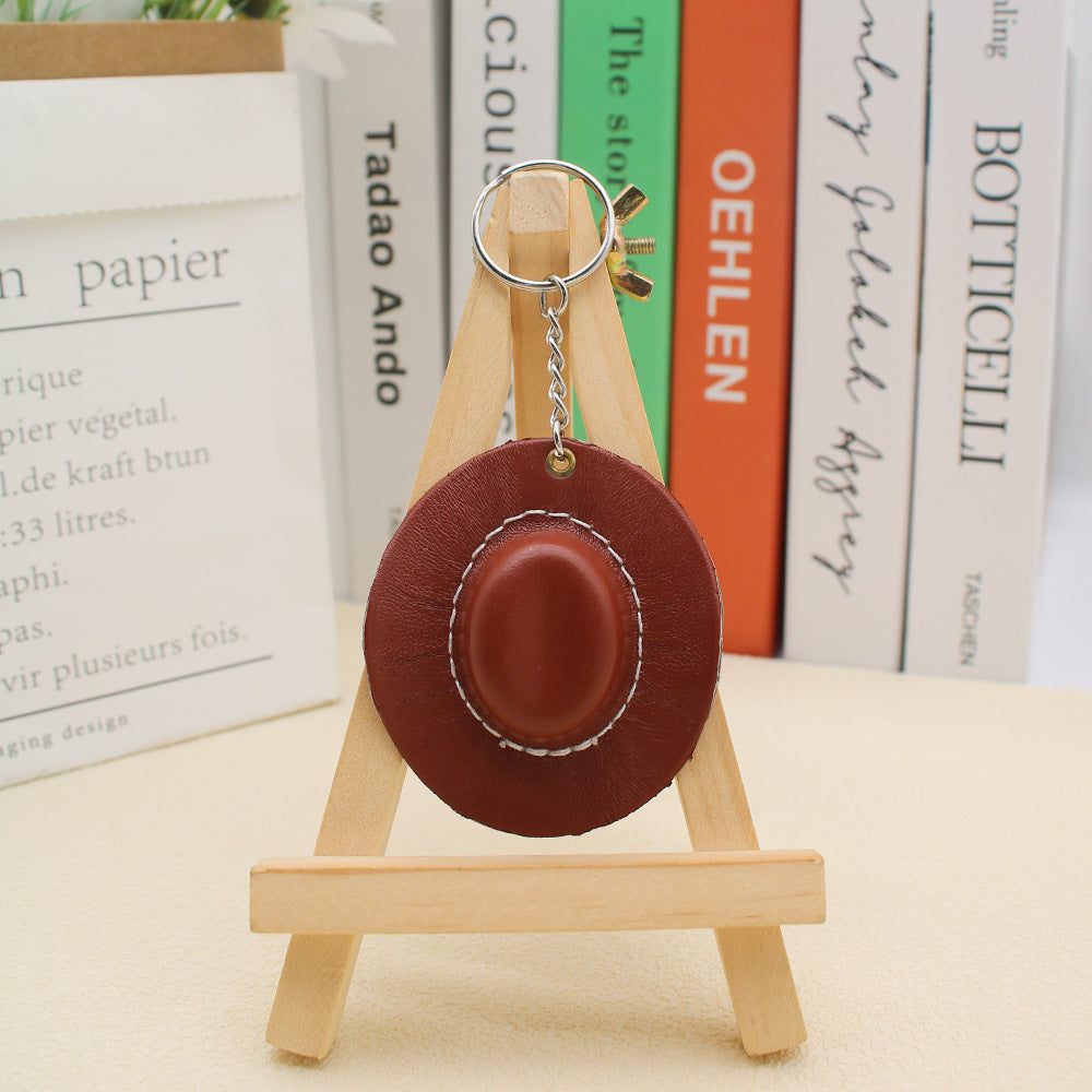 Wholesale PU Western Cowboy Hat Keychain